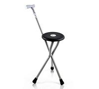 Andador para Ancianos,Bastón, Práctico Bastón Plegable Silla Triangular Muletas Bastones De Aleación De Aluminio Patín Ligero Negro 48 Cm, Escalador Anciano Que Viaja