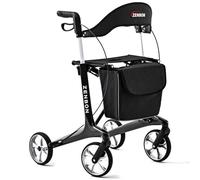 Andador para Ancianos Carbono: Andador Plegable y Ligero con Asiento - Andador Plegable Estrecho para Personas Mayores - Andador de Interior para Viajes en el Maletero (Negro)