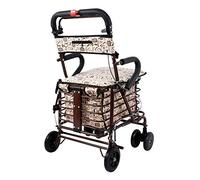 Andador para ancianos, con cuatro ruedas para caminar, Aidluminium Rollator Trolly Seat Shopping Basketdable Altura ajustable Luz y diseño seguro Palanca de freno Star of Light