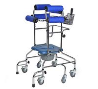 Andador para ancianos FMOGE Rollator Walker Walking Mobility Aid con silla cómoda para entrenamiento de rehabilitación de extremidades inferiores, diseño anticaída de 6 ruedas