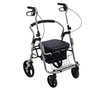 Andador para ancianos Marco para caminar Marco para caminar de 4 ruedas, andador ligero plegable de cuatro ruedas con asiento acolchado y bolsa de transporte, compras de comestibles, ayudas duraderas