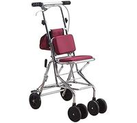 Andador para ancianos para personas mayores, patinete rodante de ancianos, andador de cuatro ruedas con asiento, plegable para satisfacer las necesidades diarias Star of Light