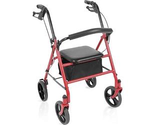 Andador para Ancianos Plegable con Asiento Ruedas 20 cm Especial Bordillos Frenos Dortomedical®