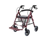 Andador para ancianos, plegable, portátil, auxiliar, con cuatro ruedas, carrito de la compra, bastón antideslizante con muletas, estrella de luz