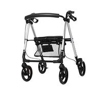 Andador para ancianos, Rollator Mobility Walker, Ayuda de movilidad compactable de caminata de Walker de Walker con bolsa de asiento y transporte de ruedas Caminante Stick anciano