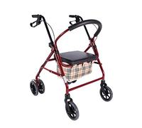 Andador para ancianos, Rollator Mobility Walker, Caminador de cuatro ruedas, carrito de compras plegable, herramientas de compras de viaje ajustables for la altura for ancianos