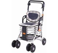 Andador para ancianos, Rollator Mobility Walker, Carrso de compras de 4 ruedas plegable con rollator Walker Altura ajustable Ajuste Push Push Push Compre Bag Bag Luggage Carry Grocery