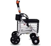 Andador para ancianos, Rollator Mobility Walker, Plegable Walker Rollator de cuatro ruedas con carrito de compras Camino ligero en aluminio for ancianos con altura del asiento ajustable