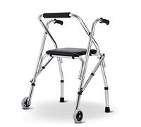 Andador para ancianos, Rollator Mobility Walker, Rollator Walker con asiento y ruedas, asistencia portátil de personas mayores plegables portátiles, for la casa al aire libre(Color:Black)