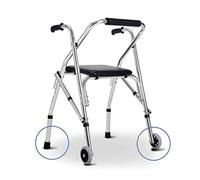 Andador para ancianos, Rollator Mobility Walker, Seniors Rollator Walkers for adultos, Walker de altura ajustable ligera, Ayuda de movilidad progresiva de aluminio plegable(Color:Black)