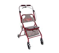 Andador para ancianos, Rollator Mobility Walker, Trolley de compras, caminante de cuatro ruedas con asiento, altura ajustable, plegable