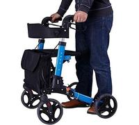 Andador para ancianos, Rollator Mobility Walker, Walker con ruedas plegable liviano caminante caminante caminante de aleación de aluminio caminante con asiento y bolsa