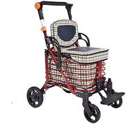 Andador para ancianos Rollator Walker Mobility Aids Walking Frame Aid Movilidad ligera Plegable con asiento y bolsa 4 ruedas