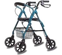 Andador para ancianos Rollator Walker Walking Frame Aid Ayudas de movilidad ligeras con asiento y bolsa 4 ruedas