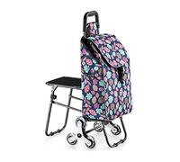 Andador para ancianos Rollator Walkers Rollator Walker Carrito de Compras portátil con Asiento para Descanso, Subir escaleras Trolley, Trolley, Ligero y portátil