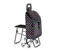 Andador para ancianos Rollator Walkers Rollator Walker Carrito de Compras portátil con Asiento para Descanso, Subir escaleras Trolley, Trolley, Ligero y portátil