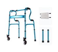 Andador para ancianos Rollator Walkers Walker, andador plegable de dos botones con ruedas, andador vertical, material: aleación de aluminio, puede soportar 400 libras de presión, adecuado para altura