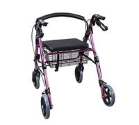 Andador para ancianos Walker Drive Andador con ruedas de cuatro ruedas con respaldo removible plegable, para personas mayores Carros de cuatro ruedas Carro de compras ligero para andadores