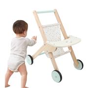 Andador Para Bebé,Carrito de de Madera Juguete de Empuje,Actividades Sensoriales Y Juego Simbólico Para Desarrollo Motor | Primeros Pasos Parque Interior Exterior Regalo Cumpleaños