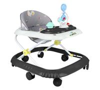 Andador para bebé y niña, escalable 5 en 1, andador plegable con 4 altura ajustable, luces, música, bandeja de actividades extraíble, carga 12 kg, para 6 meses, 67 x 72 x 92 cm, negro (B)