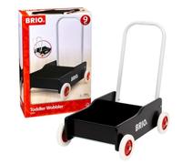 Andador para bebés BRIO 31351 Negro, clásico para niños a Partir de 9 Meses, asa Ajustable para Adaptarse al tamaño del niño y Freno Ajustable para Ajustar la Velocidad de Rodadura