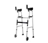 Andador para caminar con soporte para reposabrazos doble, andador auxiliar plegable con 2 ruedas, varios estilos opcionales, B (a)
