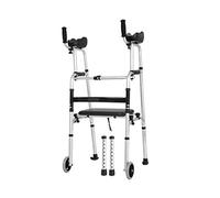 Andador para caminar con soporte para reposabrazos doble, andador auxiliar plegable con 2 ruedas, varios estilos opcionales, B (B)