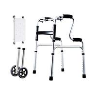 Andador para caminar de aleación de aluminio con ayuda para caminar, andador asistido con asiento con 2 ruedas, varios estilos opcionales, C (D)