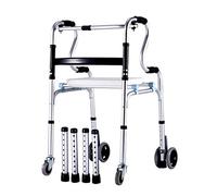 Andador para caminar de aleación de aluminio con ayuda para caminar, andador asistido con asiento de 4 ruedas, a (B)