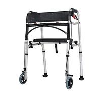 Andador para caminar de aleación de aluminio con ayuda para caminar, andador asistido con asiento de 2/4 ruedas, varios estilos opcionales, C (B)