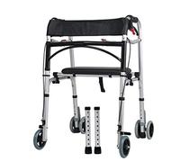 Andador para caminar de aleación de aluminio con ayuda para caminar, andador asistido con asiento de 2/4 ruedas, varios estilos opcionales, C (C)