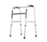 Andador para caminar de aleación de aluminio con instrumentos médicos de ayuda para caminar, andador auxiliar plegable con asiento de 2 ruedas, C (a)