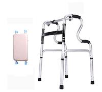 Andador para caminar de aleación de aluminio, instrumentos médicos con ayuda para caminar, andador asistido con asiento de 2 ruedas, B (C)