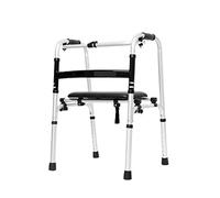 Andador para caminar plegable de aluminio con ayuda para caminar, andador auxiliar con cojín de 2 ruedas, C (C)