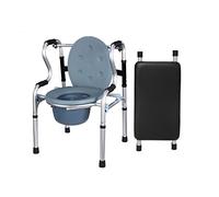 Andador para inodoro para personas mayores, apoyabrazos para caminar ajustable de 8 velocidades con silla de baño con ruedas, ayuda médica para la movilidad (C)