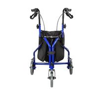 Andador para mayores con tres ruedas, Andador con Ruedas con Asiento y Bolsa, Andador Rollator Plegable, Cómodo Andador para Ancianos y Minusválidos