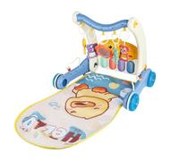 Andador para niños 2 en 1, caja de música con luces y cojín cómodo, primeros pasos para niños de 6 a 18 meses, 72 x 43,5 x 42,5 cm, azul