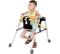 Andador para niños con parálisis cerebral, andador plegable para rehabilitación infantil, andador con ruedas de aleación de aluminio de 4 ruedas, ayuda para caminar para niños con asiento