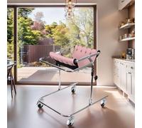 Andador para niños con parálisis cerebral, plegable, de aluminio, ligero, con ruedas, altura ajustable, andador para niños pequeños con parálisis cerebral, soporte de rehabilitación