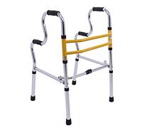 Andador para personas altas con 2 ruedas y asiento, andador plegable de aluminio con ruedas, asistente de paso portátil para adultos mayores discapacitados (tamaño: sin ruedas) Hola