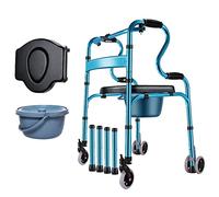 Andador para personas mayores andador andador geriátrico para personas mayores plegable con 4 ruedas, andadores con ruedas altura ajustable ayuda para la movilidad andador, D, estrella de luz gris