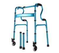 Andador para personas mayores Andador Andador para personas mayores Andador para discapacitados Soporte auxiliar para caminar Marco plegable para andador, B, azul