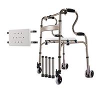 Andador para personas mayores, andador geriátrico para ancianos, plegable, con 4 ruedas, altura ajustable, ayuda a la movilidad, marco para caminar, B, estrella de luz gris