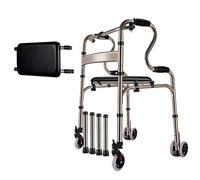 Andador para personas mayores, andador geriátrico, plegable, con 4 ruedas, altura ajustable, ayuda a la movilidad, marco para caminar, D, gris (gris C)