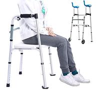 Andador para Personas Mayores Andador Vertical de Aluminio liviano y portátil/Andador de Movilidad para Personas Mayores con Asiento, Andador de Postura Vertical para Ancianos discapacitados, Carga 3
