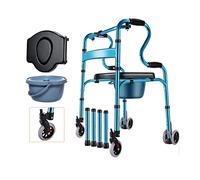 Andador para personas mayores, andadores plegables estándar para adultos con 4 ruedas y asiento Marco para caminar portátil liviano Ayuda de movilidad ajustable en altura para discapacitados Rehabili