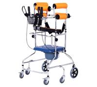 Andador para personas mayores con asiento de inodoro Altura ajustable Ayuda para caminar de pie con freno de mano para personas mayores con parálisis cerebral Max 330 lbs
