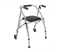 Andador para personas mayores con ayuda para caminar, andador para caminar con estructura de aleación de aluminio, andador auxiliar con cojín de 2 ruedas