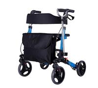 Andador para Personas Mayores con Cesta, Andador con 4 Ruedas, Ayuda para Caminar, Andador Plegable, Asiento, Frenos ergonómicos y Respaldo Acolchado, Bolsa de Tela