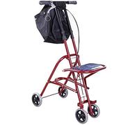 Andador para personas mayores con ruedas, andador ligero, ayuda para la movilidad, carrito de paseo, scooter plegable con asiento y bolsa, 4 ruedas para personas mayores, el doble de comodidad